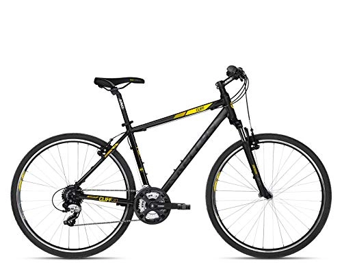 Comfort Bike : Kellys Cliff 30 24 Speed Cross Bike, black / yellow, 21 Zoll (53 cm)