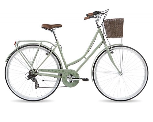 Comfort Bike : Kingston Hampton, Ladies Classic Bicycle, 7 Speed, 700C Wheel, Sage Green (19 Inch Frame)