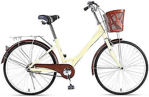 Comfort Bike : KKKLLL Bicycle High Carbon Steel Frame City Single Speed Recreational Vehicle Commuter Car 24 Inch