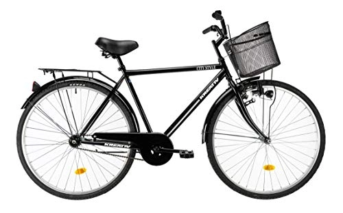 Comfort Bike : Kreativ City Man 28 Inch 52 cm Men Coaster Brake Black