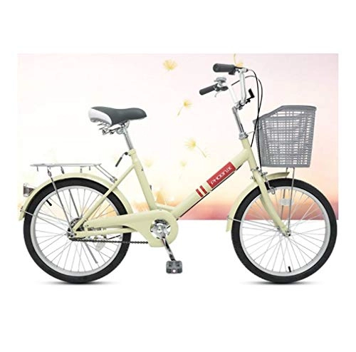 Comfort Bike : ladies bicycles 20inch comfortable bicycle light for adults male and female students commuting with back seat + bikes basket leisure outing city traffic road bike