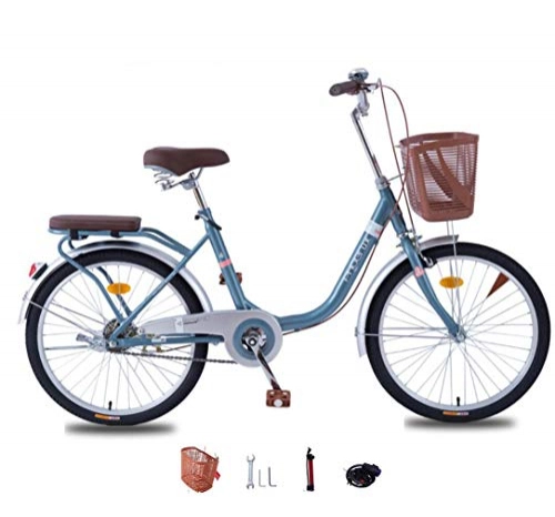 Comfort Bike : ladies bicycles light bike youth male and female student bicycle Single speed bikes adult commuting 20inch 24'' city bicycle comfortable seat with basket and rear frame leisure outing
