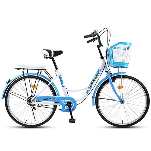 Comfort Bike : Ladies Step Through Dutch Style Bicycle, Ladies Classic Traditional Heritage Bicycle, 26" Wheel, Strong Iron Frame Powered Headlight