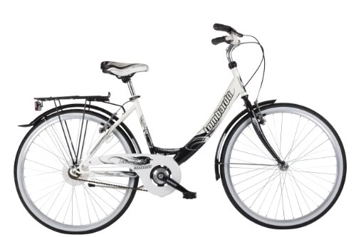 Comfort Bike : Lombardo Women's Rimini Single-Speed City Bike - White / Black, 17 inch