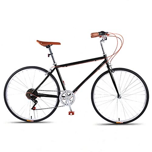 Comfort Bike : LWZ Adult Bike Kickstand 26" Wheel Road City Bike 7 Speed Carbon Steel Racing Bike Commuter Bicycle