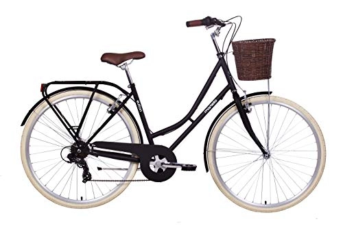 Comfort Bike : Martello Sutton - 7-Speed Ladies City Bike (Black, 16")