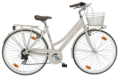 Comfort Bike : MBM Boulevard 28 Inch 43 cm Woman 18SP Rim Brakes Cream