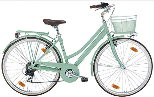 Comfort Bike : MBM Boulevard 28 Inch 43 cm Woman 18SP Rim Brakes Green