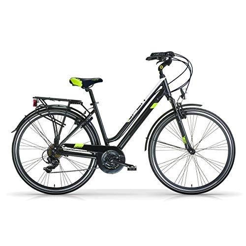 Comfort Bike : MBM Split 28 Inch 50 cm Woman 21SP Rim Brakes Black / Green
