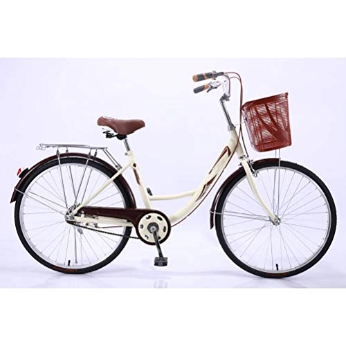Comfort Bike : MC.PIG 24 Inch Comfort Bikes City Leisure Bicycle Adults-Retro City Riding Adult Bicycle Lightweight Commuter Bike for Male and Female Students