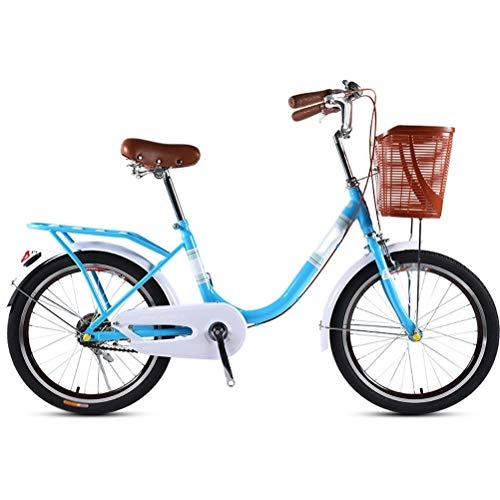 Comfort Bike : MC.PIG Lady Classic Bike With Basket -20-Inch City Car Is Light and Comfortable for Commuting Vintage Bike, Classic Bicycle, Retro Bicycle, Women'S Bicycle, Dutch Bike. (Color : Blue)