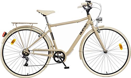 Comfort Bike : Men Bike Aurelia Street Bike 28 Inch Alloy V-brake Carrier 6 Speed Cappuccino