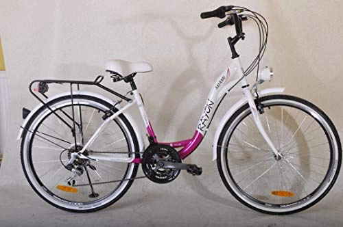 Comfort Bike : Miami Girls Ladies 18 speeds Dutch Style Bike, White, 26