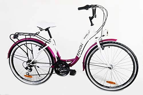 Comfort Bike : Miami Unisex's Ladies City Dutch Bike Bicycles, White Pink, 26