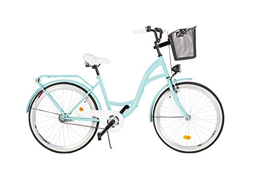 Comfort Bike : Milord. 2018 City Comfort Bike with Basket, Ladies Dutch Style, 3 Speed, Aqua, 28 inch