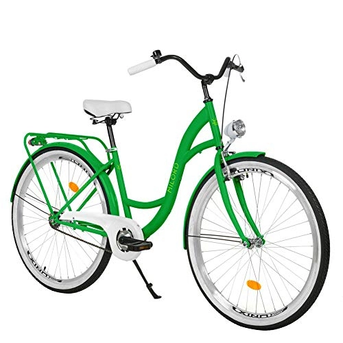 Comfort Bike : Milord. 28 inch 1 Speed Green City Comofrt Bike Ladies Dutch Style with Rear Carrier