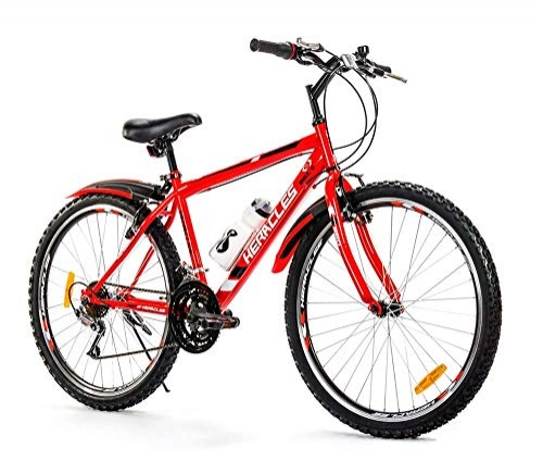 Comfort Bike : Milord. MTB Mountain Trekking Bike, Heracles, 21 Speed - Red - 26 inch