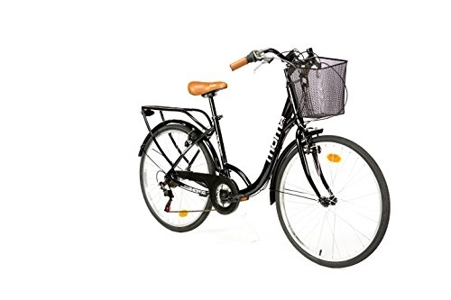 Comfort Bike : Moma Bikes, City Classic Bike 26" black, Aluminum, SHIMANO 18 Speeds