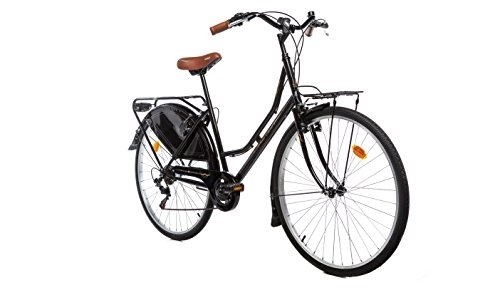 Comfort Bike : Moma Bikes, HOLANDA 28" City Bike, Black, SHIMANO 6 Speeds, Comfort Saddle