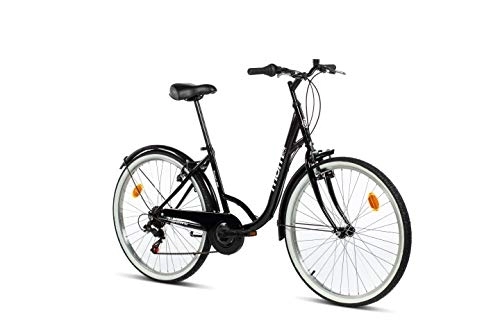 Comfort Bike : Moma Bikes Unisex Adult Town City Bike - Black, One Size