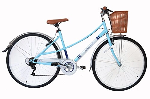 Comfort Bike : Muddy Fox Women's Chic Ladies Vintage Hybrid 6 Gear City Bike, Light Blue, 18-Inch
