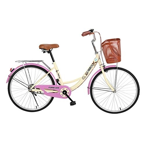 Comfort Bike : Multi-function trolley 24" 26" Vintage Bike, Classic Bicycle, Retro Bicycle, Women's Bicycle, Cruiser Bike W / Rear Rack & Handlebar Basket