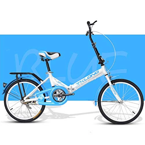 Comfort Bike : MUYU Bicycle Sporting Folding Bike 16Inch(20 Inch) Seat adjustable height Suitable for adults and children, Blue, 20inches