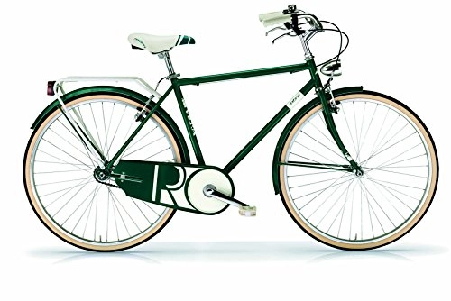 Comfort Bike : Oldstyle bike MBM Riviera for Men with steel frame novelty 2016 (English Green)