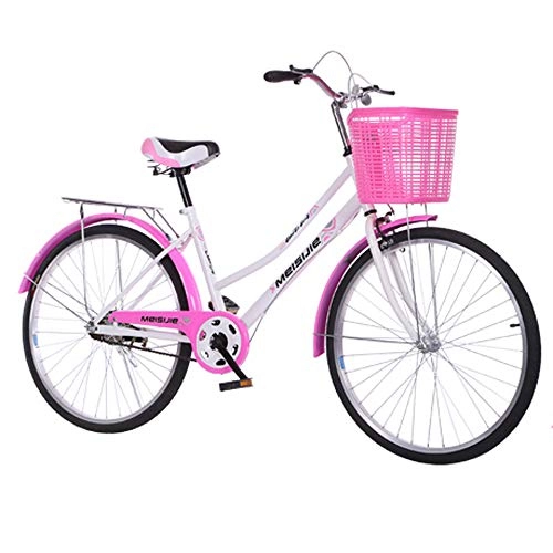 Comfort Bike : One plus one 26 Inch Ladies Bike, From 160 Cm, Basket, Ladies City Bike, Ladies Bike with A Retro Design for Women / Men / Teens / Adults