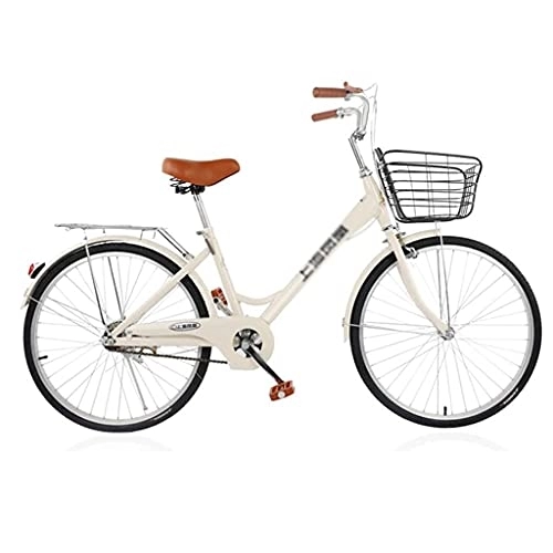Comfort Bike : PAKUES-QO 26 Inch Classic Bicycle, Beach Cruiser Bicycle, Retro Bike Comfort Bicycle Commute Body Ease Women's Committed Rider Cruiser Bicycle With Front Basket(Color:brown)