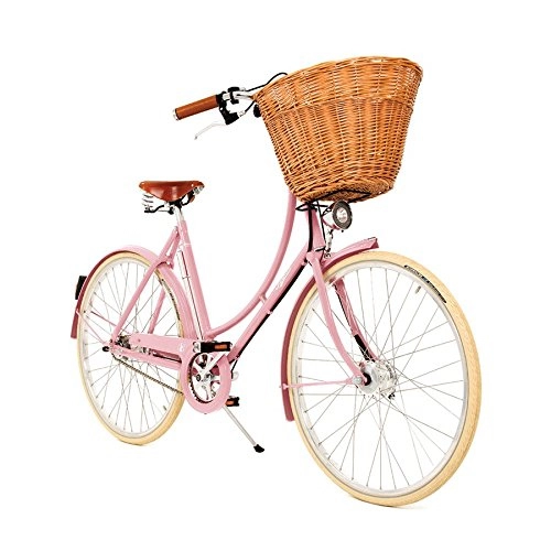 Comfort Bike : Pashley Britannia – Misses' Retro Style Bike. Elegant and light weight, fresh design for Curved Cycling – 5 Speed Gear Shift Frame 22 Red Beschwingt, Light, Refreshing, Pink