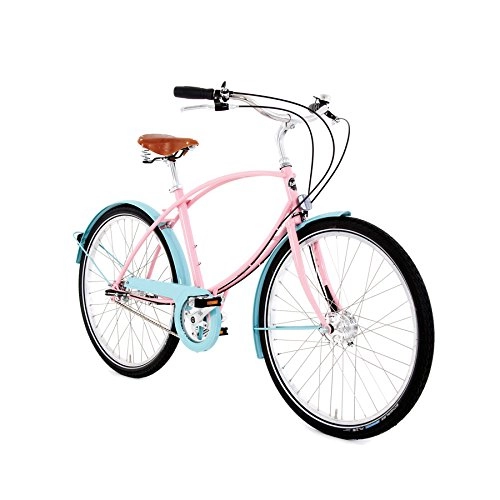 Comfort Bike : Pashley Tube Rider – Cool Colourful City Bike for Him and Her 5 Speed Hub Gears, Frame 19 Inches, Pink / Turquoise Swinging – Individual – Pop.