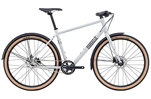 Comfort Bike : Pinnacle Chromium 2 2019 Mens 650C Urban City Leisure Hybrid Bike - Light Grey M