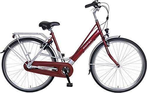 Comfort Bike : POPAL City Classic 28 Inch 57 cm Woman 3SP Coaster Brake Red / Grey