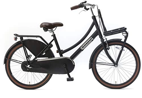 Comfort Bike : POPAL Daily Dutch Basic+ 22 Inch 36 cm Girls 3SP Coaster Brake Matte black