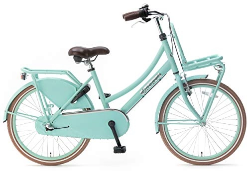 Comfort Bike : POPAL Daily Dutch Basic+ 22 Inch 36 cm Girls 3SP Coaster Brake Matte Green
