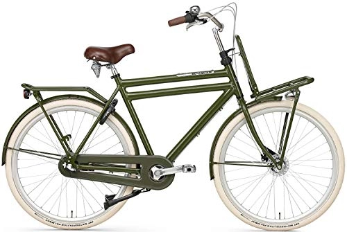 Comfort Bike : POPAL Daily Dutch Prestige 28 Inch 50 cm Men 3SP Roller brakes Green