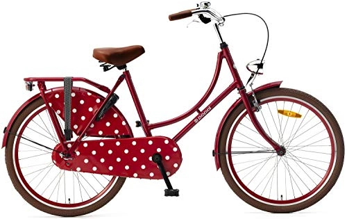 Comfort Bike : POPAL Omafiets 24 Inch 42 cm Girls 3SP Coaster Brake Red
