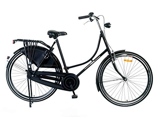 Comfort Bike : POPAL Omafiets 28 Inch 50 cm Woman Coaster Brake Black