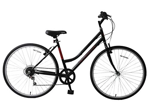 Comfort Bike : Professional Avenue Ladies Womens Bike Hybrid 700c Wheel Touring Bike 18" Frame 6 Speed Black