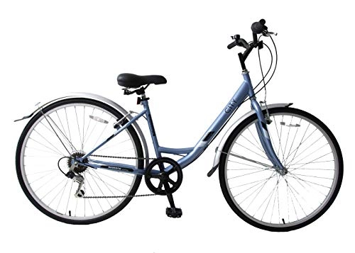 Comfort Bike : Professional City 700c Wheel Womens Hybrid Trekking Bike 6 Speed Blue 19" Frame