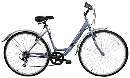 Comfort Bike : Professional City 700c Wheel Womens Touring Comfort Hybrid Trekking Bike 6 Speed Blue 16" Frame