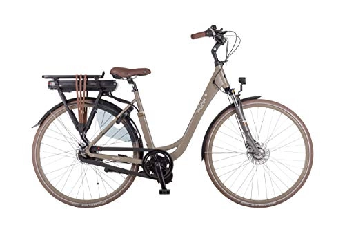 Comfort Bike : Puch E-Ballad 28 Inch 45 cm Woman 7SP Roller brakes Brown