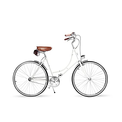 Comfort Bike : QILIYING Cruiser Bike Retro Ladies Single Speed Bike Ladies Leisure Bike (Color : Ivory white, Size : 1)