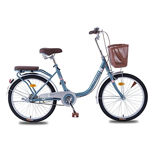 Comfort Bike : QIU Ladies 20“ / ”24" Wheel 7 Speed 19" Frame Traditional Bike Bicycle Blue (Color : Green, Size : 24")