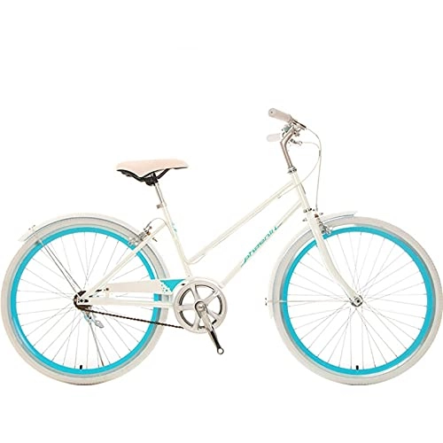 Comfort Bike : QIU Ladies 24" Wheel 7 Speed 16"£ Frame Traditional Bike Bicycle White (Color : White, Size : 24")