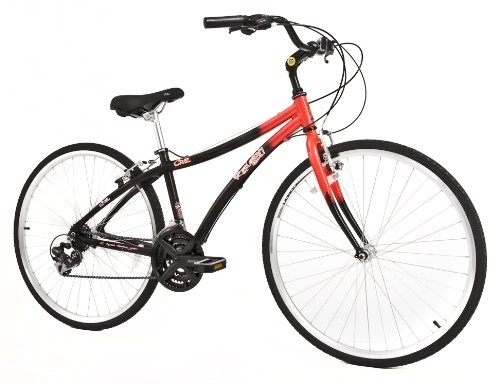 Comfort Bike : Raleigh Cruz Mens Town & Comfort Bike - Black / Red, 18 Inch