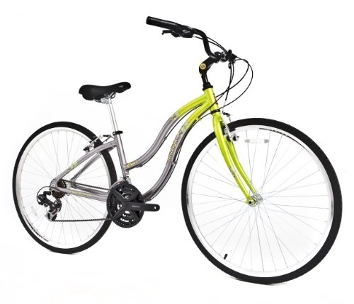 Comfort Bike : Raleigh Cruz Womens Town & Comfort Bike - Silver / Green, 14 Inch