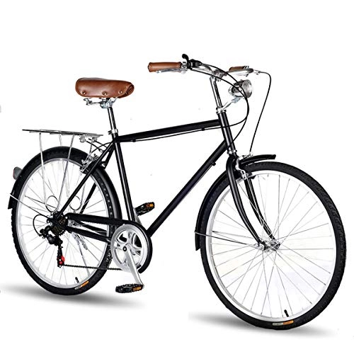 Comfort Bike : Retro Commuter Hybrid Road Urban Bike 26 Inch Comfort Adult Road Bike 7 Speed Men And Women Bicycle