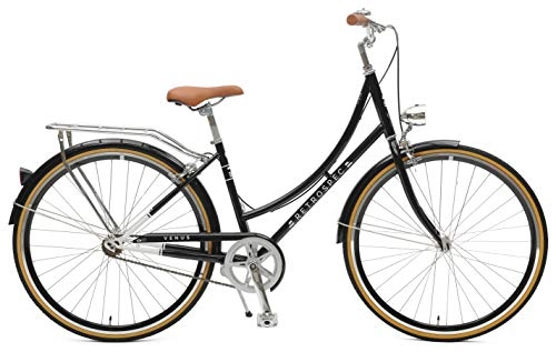 Comfort Bike : Retrospec Bicycles Step-Thru Frame Venus-7 Seven-Speed Urban Commuter City Bicycle, Black, 38cm-Small / Medium
